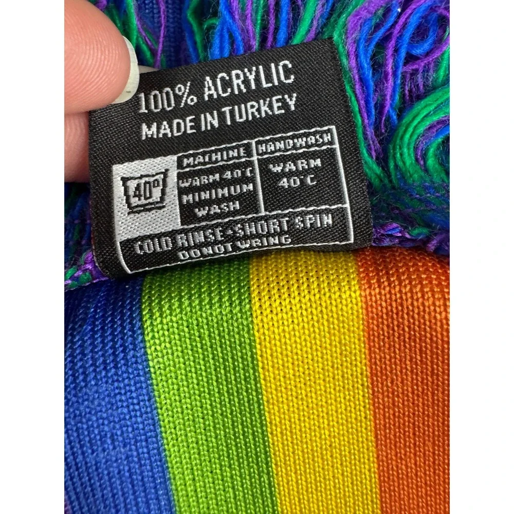 Ruffneck Los Angeles FC LAFC Pride Rainbow Striped MLS‎ Soccer Fan Scarf Fringe